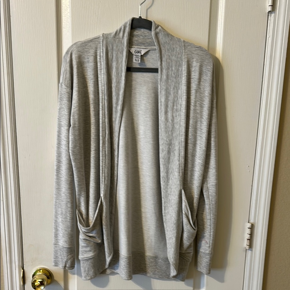Athleta Girl Light Gray Open Cardigan XXL 16